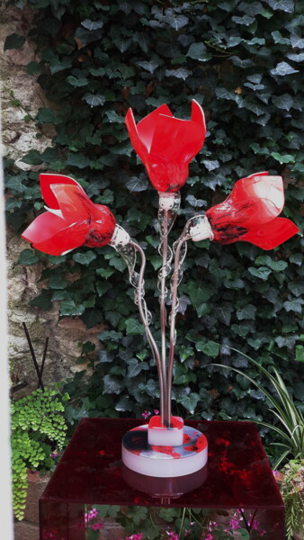 Lampe 3 Tulipes Rouges